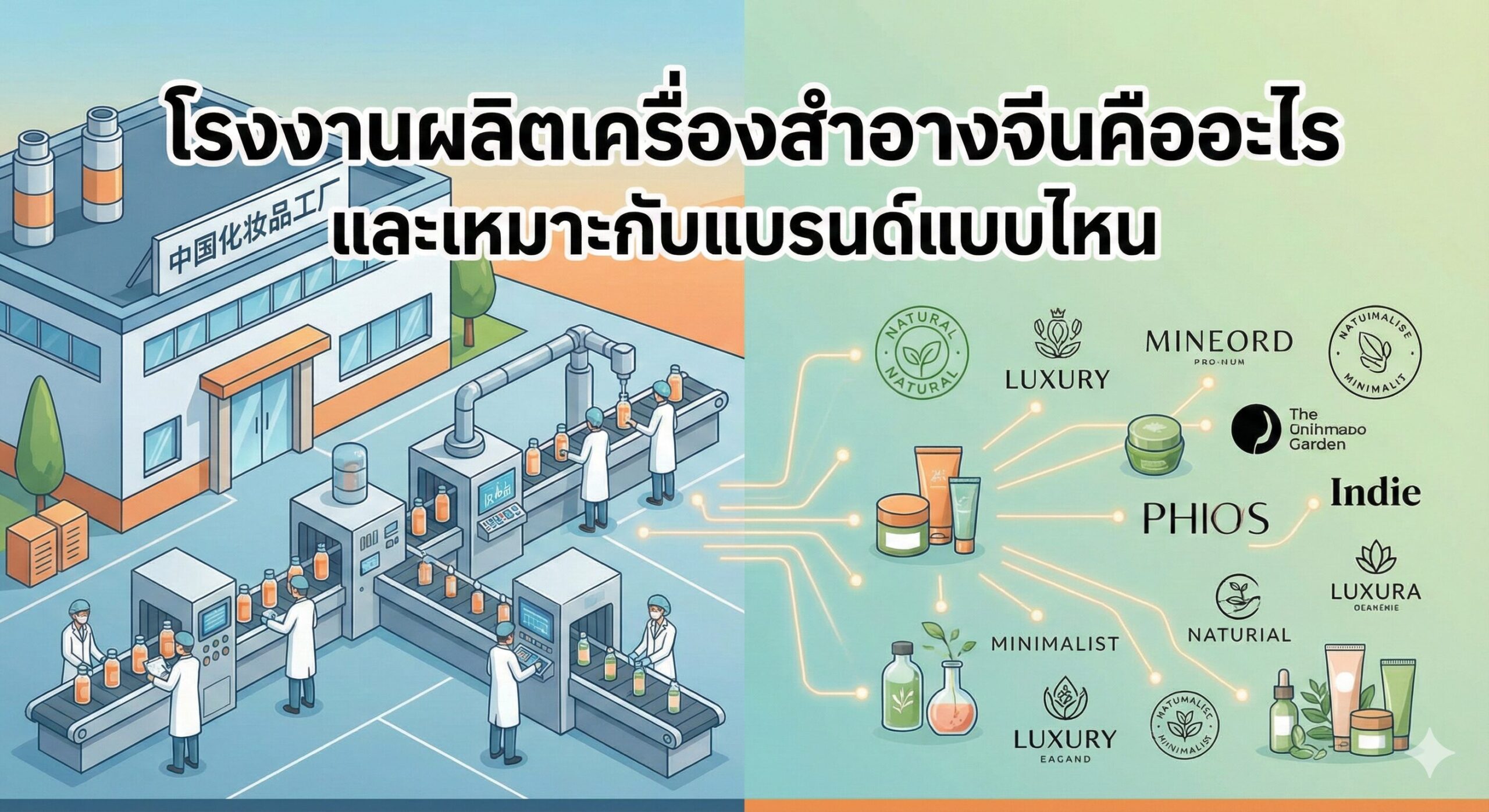 โรงงานผลิตเครื่องสำอางจีนเหมาะกับแบรนด์แบบไหน